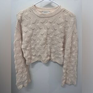 Cropped long sleeve sweater